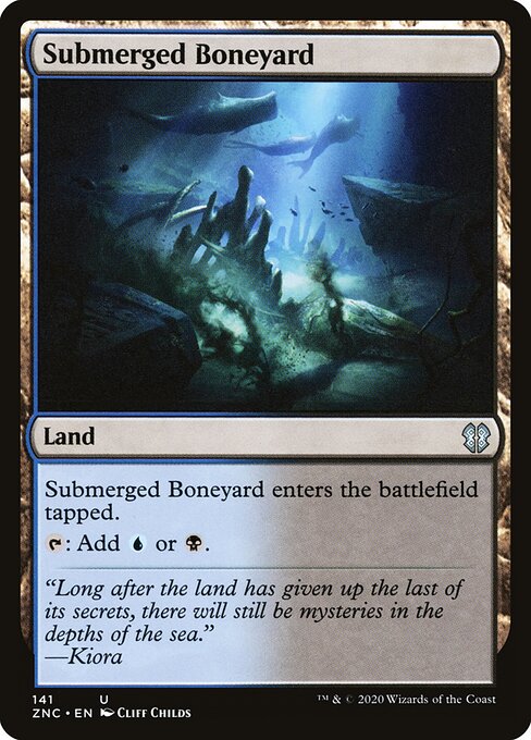 Submerged Boneyard - Zendikar Rising Commander (#141) - Illustrated by Cliff Childs - Magic: The Gathering Card