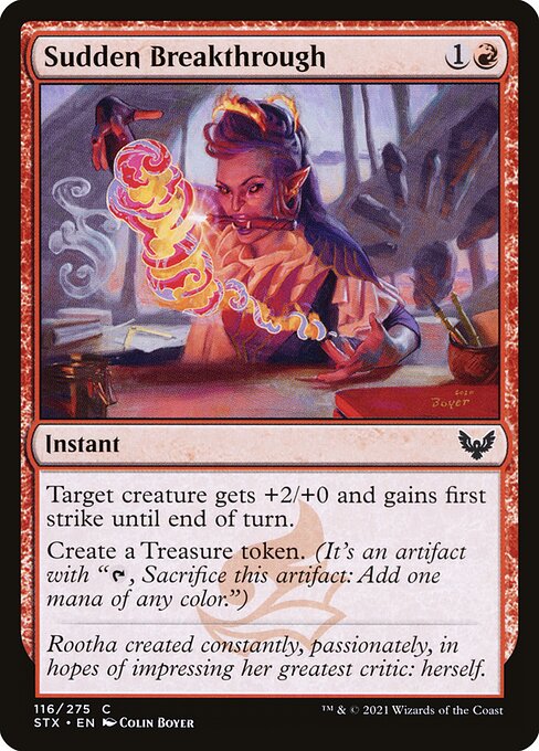 Découverte soudaine (Sudden Breakthrough) - Strixhaven: School of Mages (#116) - Illustrated by Colin Boyer - Magic: The Gathering Card