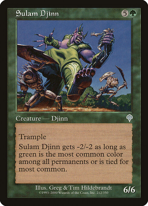 Génio Sulam (Sulam Djinn) - Invasion (#212) - Illustrated by Greg Hildebrandt & Tim Hildebrandt - Magic: The Gathering Card