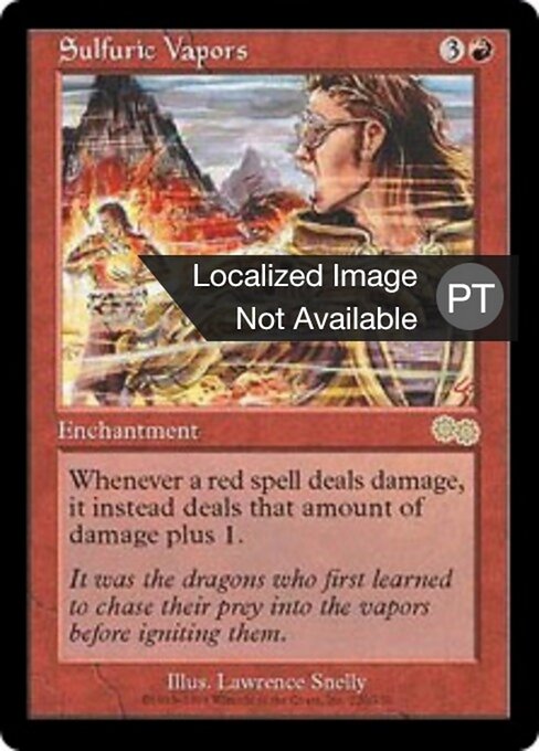Vapores Sulfúricos (Sulfuric Vapors) - Urza's Saga (#220) - Illustrated by Lawrence Snelly - Magic: The Gathering Card