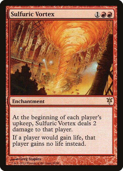硫黄の渦 (Sulfuric Vortex) - Duel Decks: Sorin vs. Tibalt (#68) - Illustrated by Greg Staples - Magic: The Gathering Card
