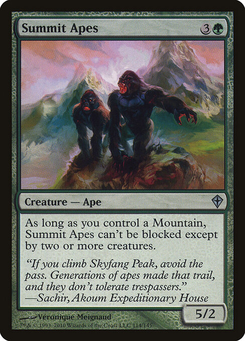 Summit Apes - Worldwake (#114) - Illustrated by Véronique Meignaud - Magic: The Gathering Card
