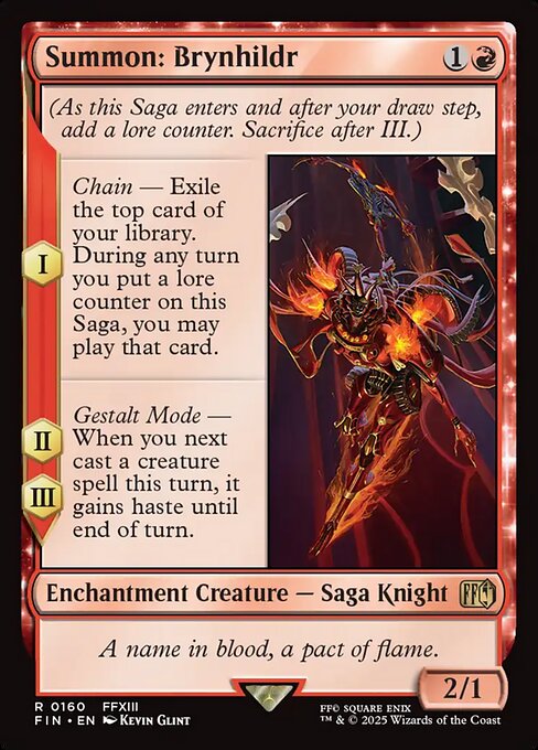Summon: Brynhildr - Final Fantasy (#160) - Illustrated by Kevin Glint - Magic: The Gathering Card