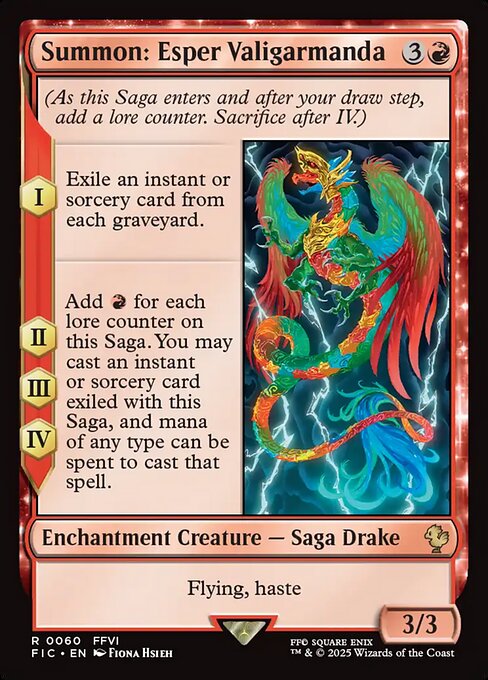 Summon: Esper Valigarmanda - Final Fantasy Commander Magic card