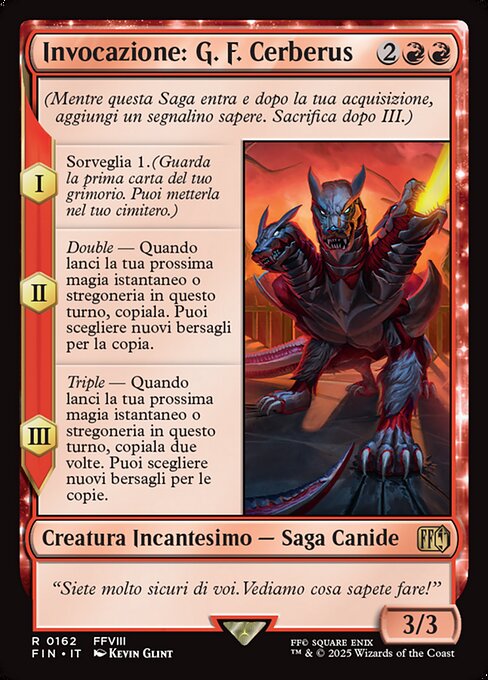 Beschwörung: G.F. Cerberus (Summon: G.F. Cerberus) - Final Fantasy (#368) - Illustrated by Yoshiya - Magic: The Gathering Card