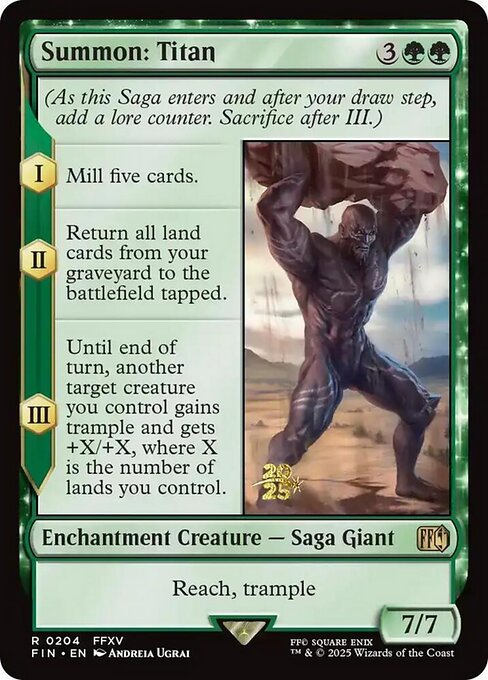 Beschwörung: Titan (Summon: Titan) - Final Fantasy (#204) - Illustrated by Andreia Ugrai - Magic: The Gathering Card