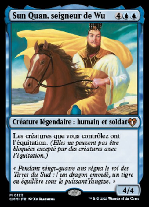 Sun Quan, seigneur de Wu (Sun Quan, Lord of Wu) - Commander Masters (#123) - Illustrated by Xu Xiaoming - Magic: The Gathering Card