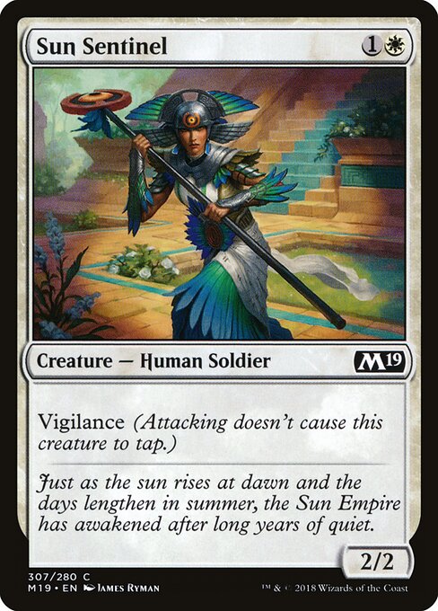 太陽の歩哨 (Sun Sentinel) - Core Set 2019 (#307) - Illustrated by James Ryman - Magic: The Gathering Card