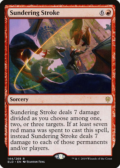 Colpo Dilaniante (Sundering Stroke) - Throne of Eldraine (#144) - Illustrated by Stanton Feng - Magic: The Gathering Card