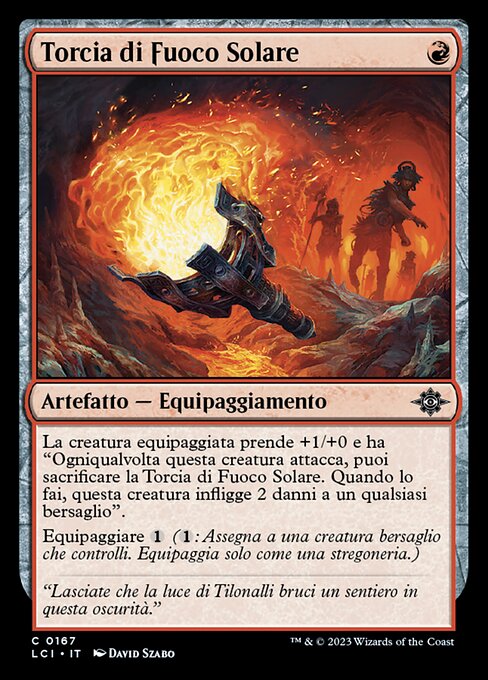 Tocha de Fogo Solar (Sunfire Torch) - The Lost Caverns of Ixalan (#167) - Illustrated by David Szabo - Magic: The Gathering Card
