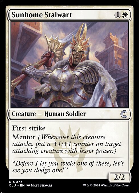 Sunhome Stalwart - Ravnica: Clue Edition Magic card