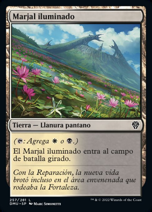 日向の湿地 (Sunlit Marsh) - Final Fantasy Commander (#431) - Illustrated by Shahab Alizadeh - Magic: The Gathering Card