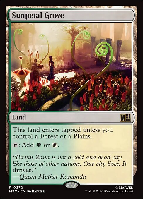 Sunpetal Grove - Marvel Super Heroes Commander (#272) - Illustrated by Rafater - Magic: The Gathering Card