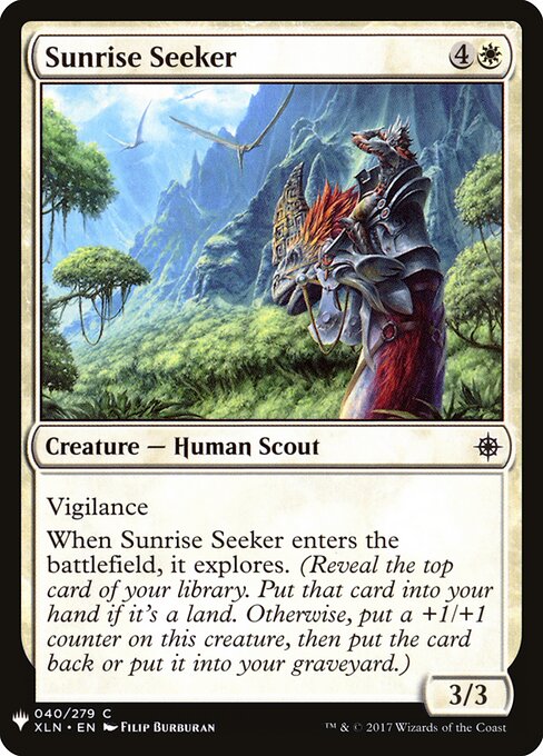 Sunrise Seeker - The List (#XLN-40) - Illustrated by Filip Burburan - Magic: The Gathering Card