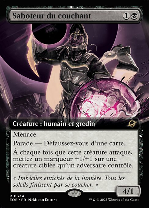 Saboteador del ocaso (Sunset Saboteur) - Edge of Eternities (#116) - Illustrated by Mirko Failoni - Magic: The Gathering Card