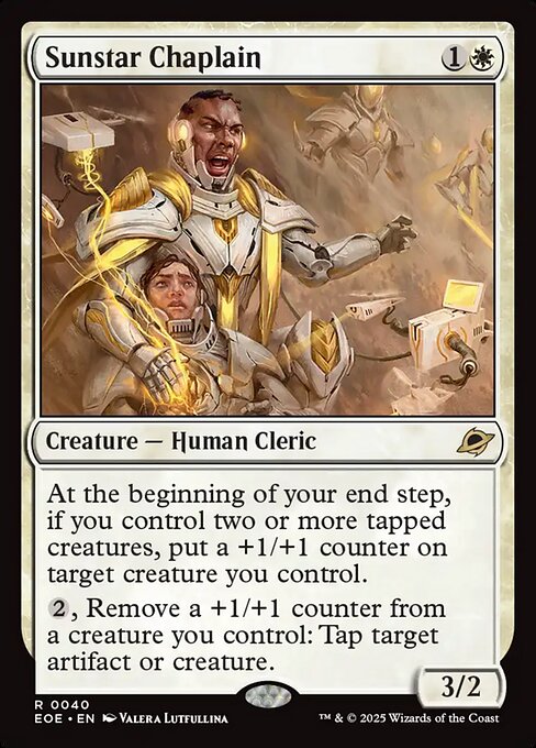 Sunstar Chaplain - Edge of Eternities (#40) - Illustrated by Valera Lutfullina - Magic: The Gathering Card