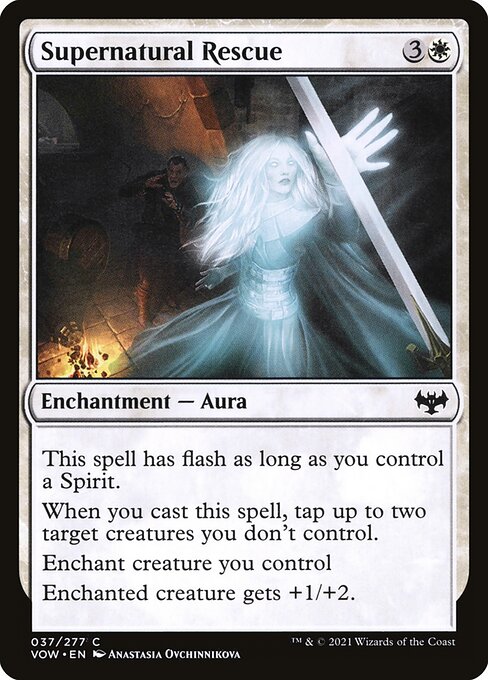 Supernatural Rescue - Innistrad: Crimson Vow (#37) - Illustrated by Anastasia Ovchinnikova - Magic: The Gathering Card