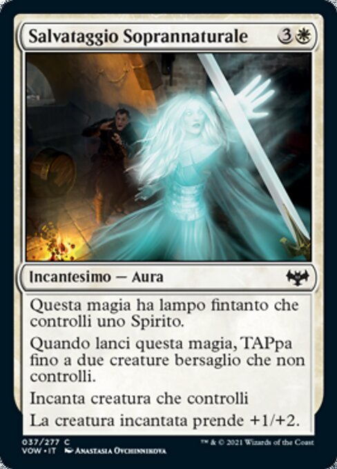 Resgate Sobrenatural (Supernatural Rescue) - Innistrad: Crimson Vow (#37) - Illustrated by Anastasia Ovchinnikova - Magic: The Gathering Card