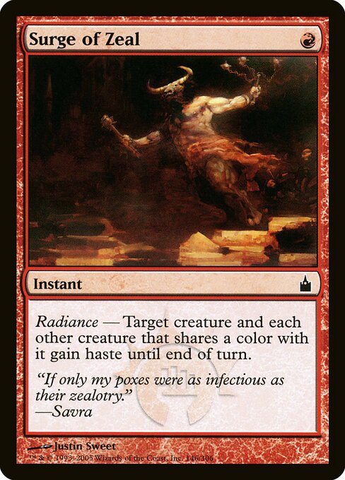 Surto de Zelo (Surge of Zeal) - Ravnica: City of Guilds (#146) - Illustrated by Justin Sweet - Magic: The Gathering Card