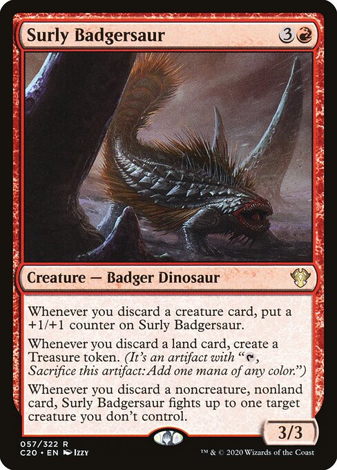 Surly Badgersaur - Commander 2020 Magic card