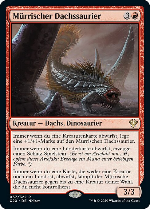 Угрюмый Барсукозавр (Surly Badgersaur) - Commander 2020 (#57) - Illustrated by Izzy - Magic: The Gathering Card