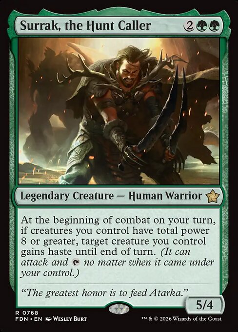 Surrak, the Hunt Caller - Foundations (#768) - Illustrated by Wesley Burt - Magic: The Gathering Card