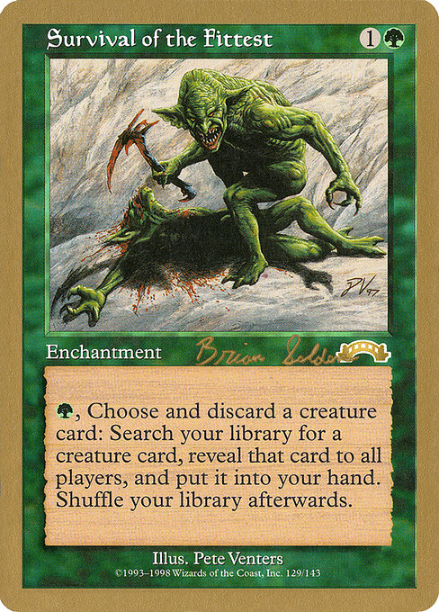 Survival of the Fittest - Exodus (#129) - Illustrated by Pete Venters - Magic: The Gathering Card