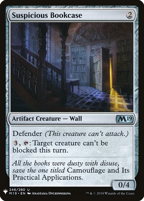 Suspicious Bookcase - The List (#M19-246) - Illustrated by Anastasia Ovchinnikova - Magic: The Gathering Card