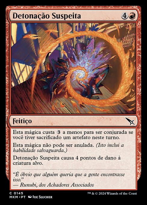 Détonation suspecte (Suspicious Detonation) - Murders at Karlov Manor (#145) - Illustrated by Joe Slucher - Magic: The Gathering Card