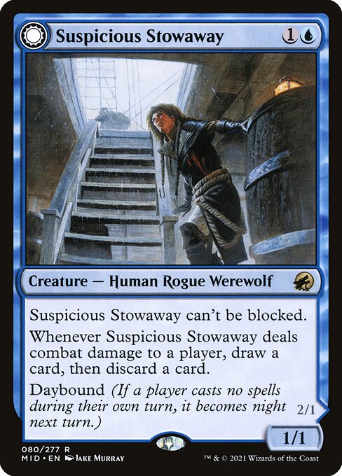Suspicious Stowaway // Seafaring Werewolf - Innistrad: Midnight Hunt Magic card