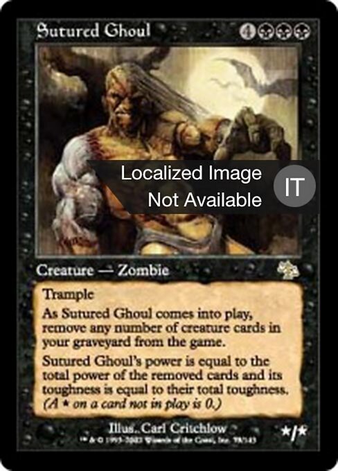 Ghoul Ricucito (Sutured Ghoul) - Judgment (#73) - Illustrated by Carl Critchlow - Magic: The Gathering Card
