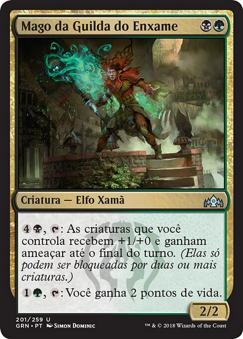 Маг Гильдии Роя (Swarm Guildmage) - Guilds of Ravnica (#201) - Illustrated by Simon Dominic - Magic: The Gathering Card
