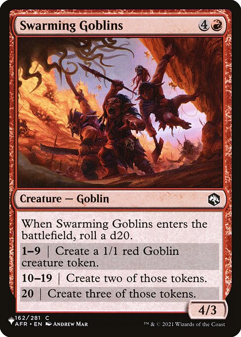 哥布林聚群 (Swarming Goblins) - Adventures in the Forgotten Realms (#162) - Illustrated by Andrew Mar - Magic: The Gathering Card