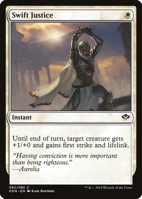 Swift Justice - Duel Decks: Speed vs. Cunning (#62) - Illustrated by Karl Kopinski - Magic: The Gathering Card