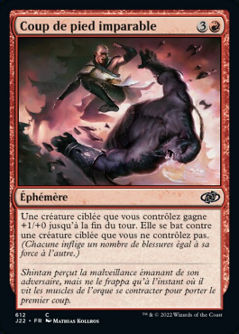 Patada repentina (Swift Kick) - Jumpstart 2022 (#612) - Illustrated by Mathias Kollros - Magic: The Gathering Card