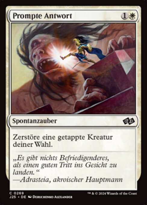 Respuesta rauda (Swift Response) - Foundations Jumpstart (#269) - Illustrated by Deruchenko Alexander - Magic: The Gathering Card