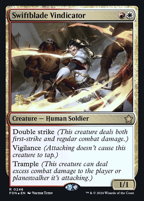 Swiftblade Vindicator - Foundations Promos (#246s) - Illustrated by Viktor Titov - Magic: The Gathering Card