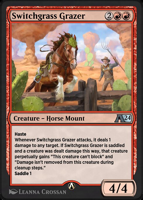 Switchgrass Grazer - Alchemy: Outlaws of Thunder Junction (#14) - Illustrated by Leanna Crossan - Magic: The Gathering Card