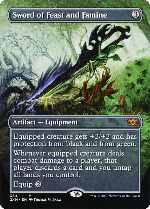 丰馑剑 (Sword of Feast and Famine) - Double Masters (#296) - Illustrated by Chris Rahn - Magic: The Gathering Card