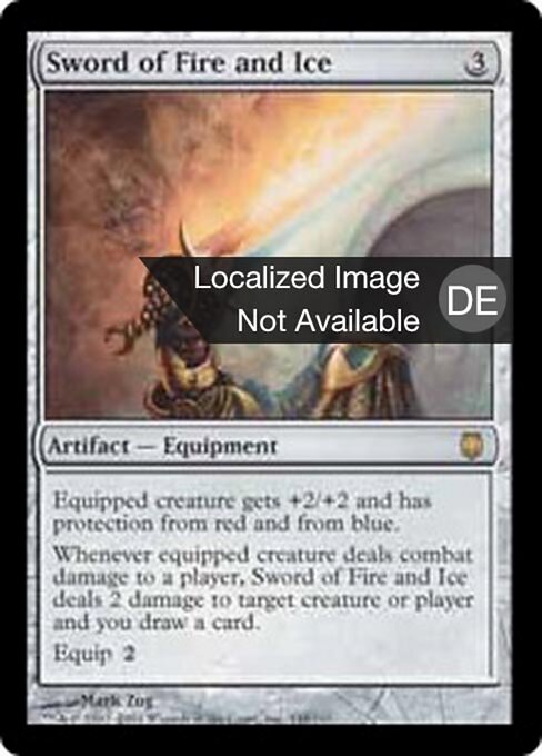 Espada de fuego y hielo (Sword of Fire and Ice) - Darksteel (#148) - Illustrated by Mark Zug - Magic: The Gathering Card
