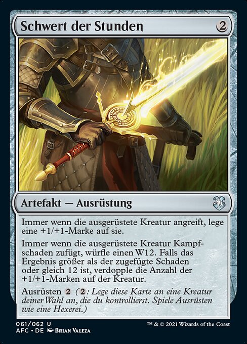 Schwert der Stunden (Sword of Hours) - Forgotten Realms Commander (#61) - Illustrated by Brian Valeza - Magic: The Gathering Card