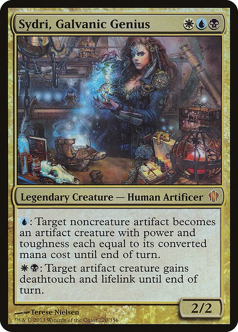 Sydri, Elektrisierendes Genie (Sydri, Galvanic Genius) - Commander 2013 (#220) - Illustrated by Terese Nielsen - Magic: The Gathering Card
