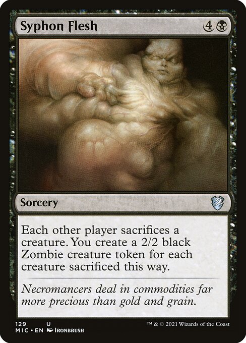 Syphon Flesh - Midnight Hunt Commander (#129) - Illustrated by Ironbrush - Magic: The Gathering Card