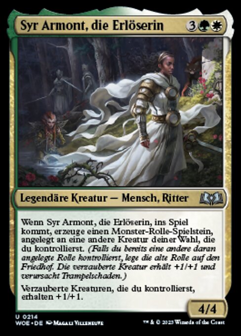 Syr Armont, la Redentora (Syr Armont, the Redeemer) - Wilds of Eldraine (#214) - Illustrated by Magali Villeneuve - Magic: The Gathering Card