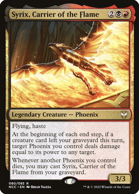 Syrix, Carrier of the Flame - New Capenna Commander (#80) - Illustrated by Brian Valeza - Magic: The Gathering Card