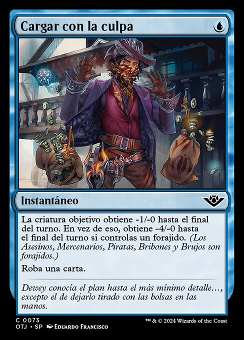 Cargar con la culpa (Take the Fall) - Outlaws of Thunder Junction (#73) - Illustrated by Eduardo Francisco - Magic: The Gathering Card