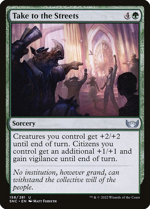 走上街头 (Take to the Streets) - Streets of New Capenna (#158) - Illustrated by Matt Forsyth - Magic: The Gathering Card