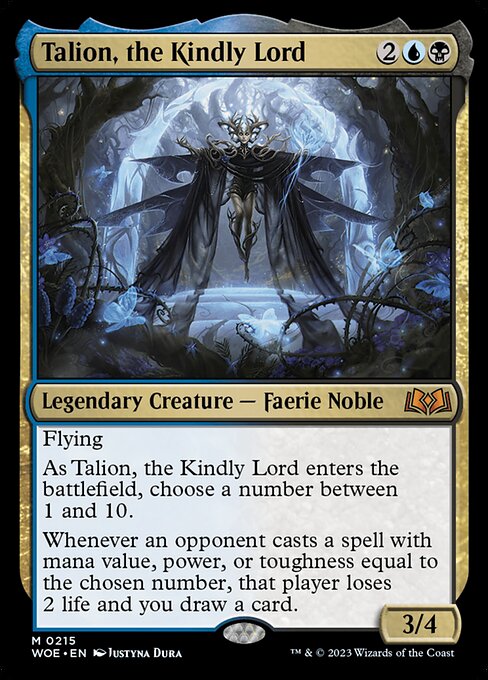 Talion, the Kindly Lord - Wilds of Eldraine (#215) - Illustrated by Justyna Dura - Magic: The Gathering Card