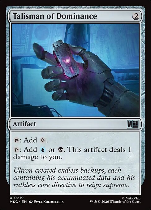 Talismano del Dominio (Talisman of Dominance) - Murders at Karlov Manor Commander (#242) - Illustrated by Mike Dringenberg - Magic: The Gathering Card