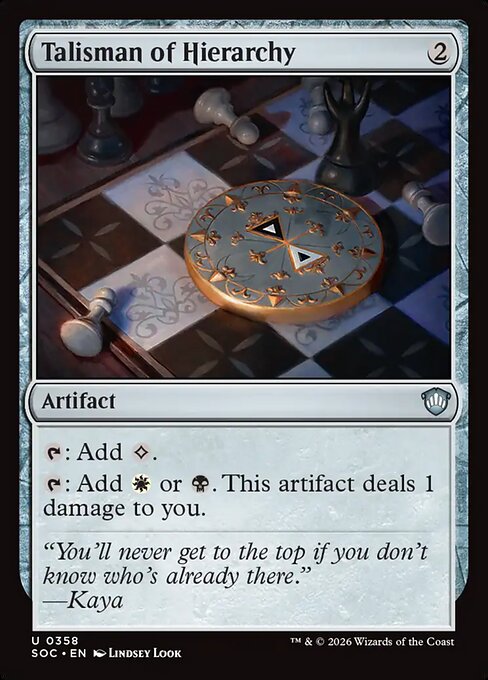 Talisman of Hierarchy - Secrets of Strixhaven Commander Magic card